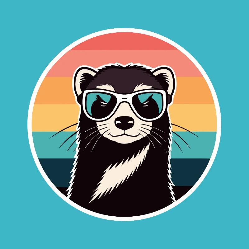 Retro otter rainbow glasses