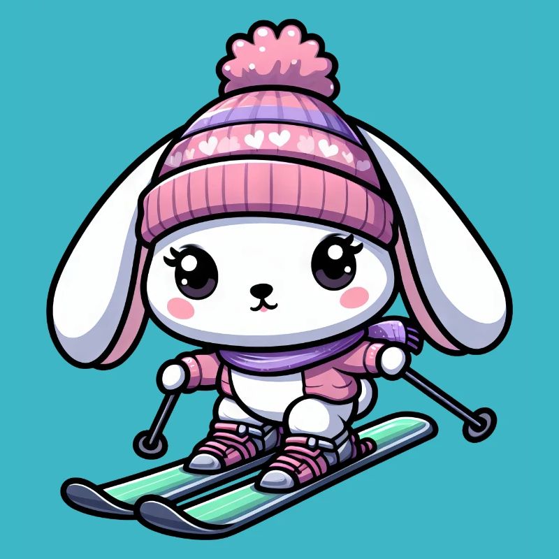 Snow bunny ski skier winter vacation design