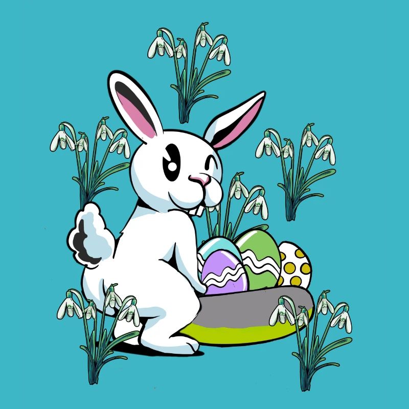 Fleurs de perce-neige de printemps Lapin de Pâques