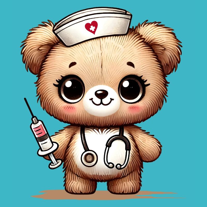Adorable cuddly toy as a nurse
