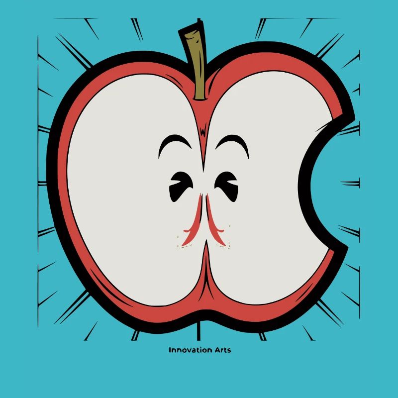 Smiling Apple Cartoon