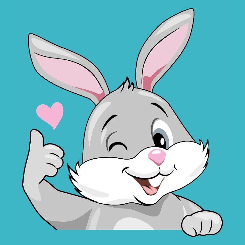 Sourire clin d’œil lapin aime