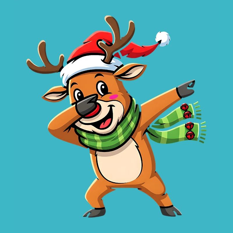 Dab Pose Rentier Christmas Dabbing Cartoon