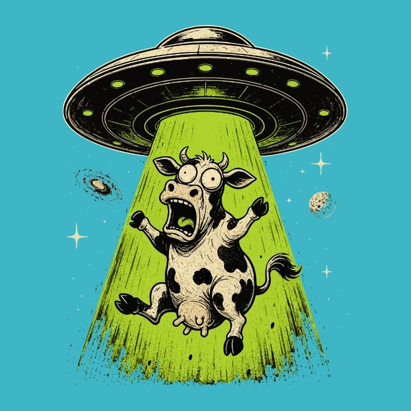 Alien Kuh Entführung Weirdcore Surreal