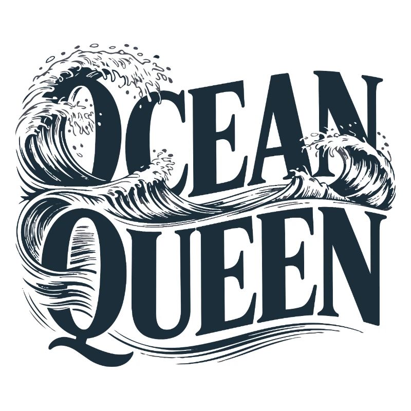 Ocean Queen - Conception typographique des vagues