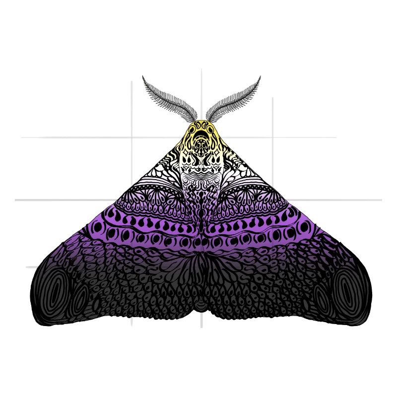 Non Binary Pride Moth Motif A