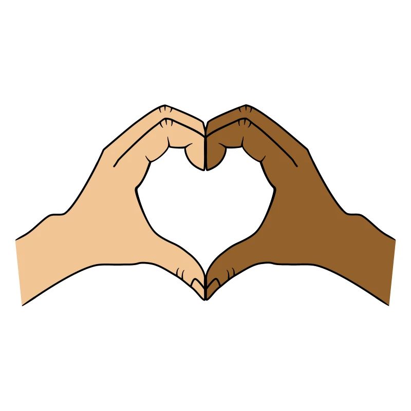 Coloured heart hand motif - customisable
