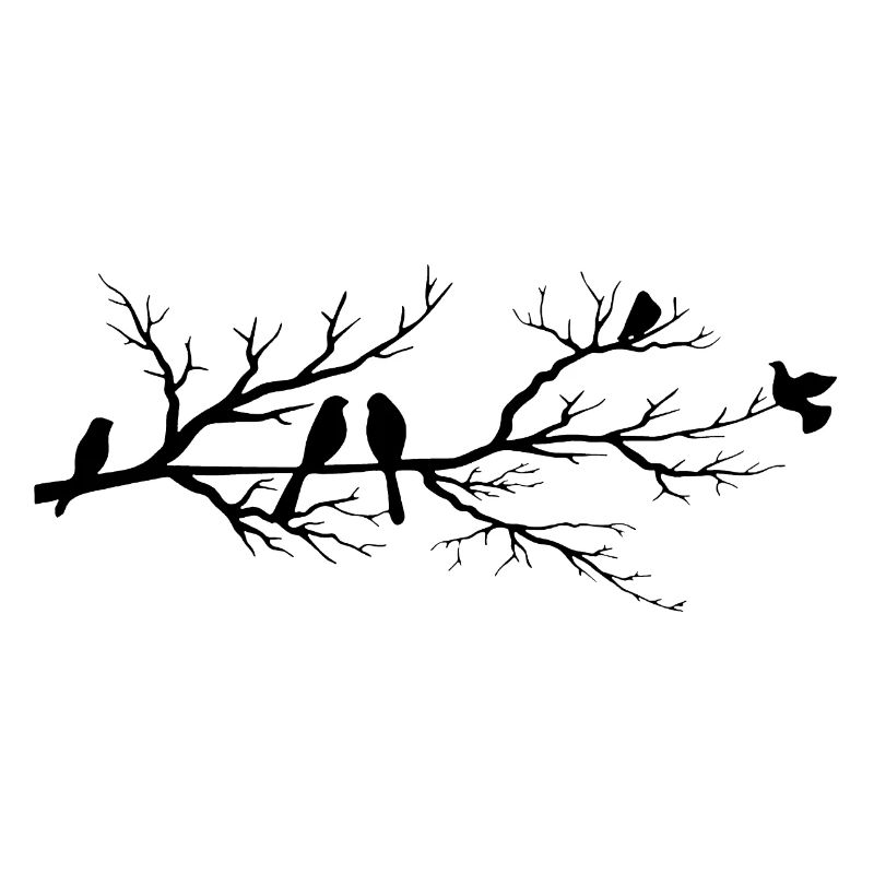 Les oiseaux noirs sur la branche