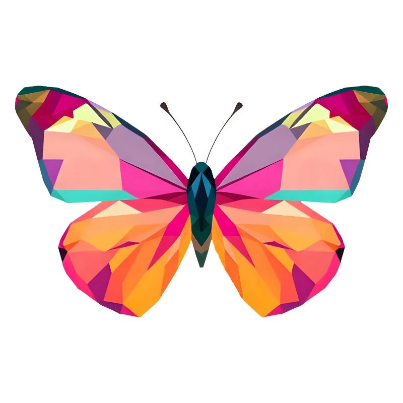 Ailes de papillon vibrantes dans le style Low Poly