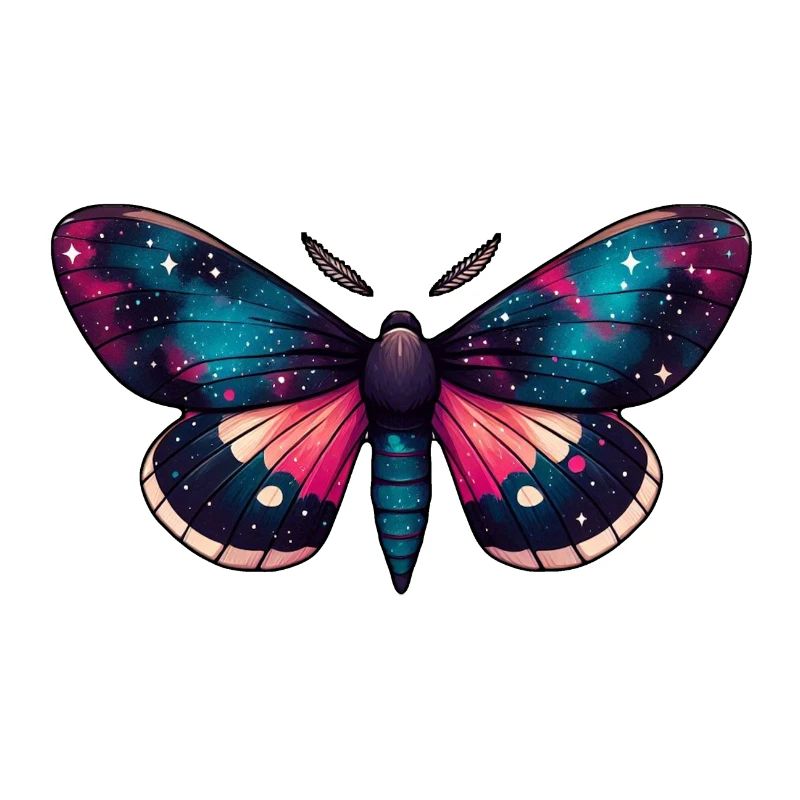 Night Sky Moth - Cosmic Celestial Nebula Space