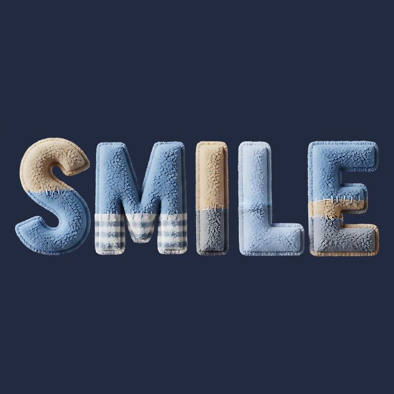 Smile Patchwork Trend Lettering Stil Handmade