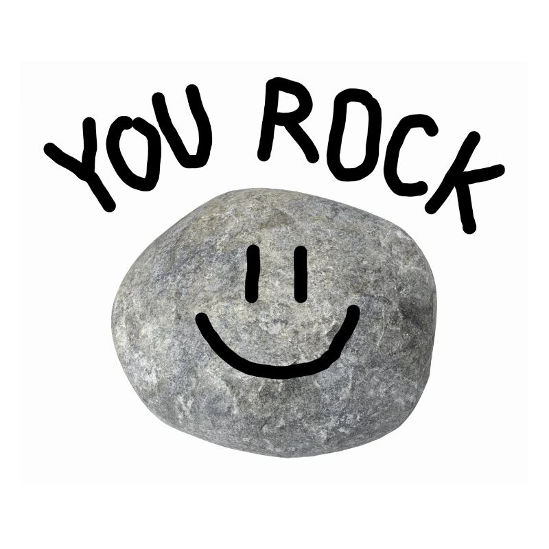 You Rock Minimal Pun Statement Smile Stone