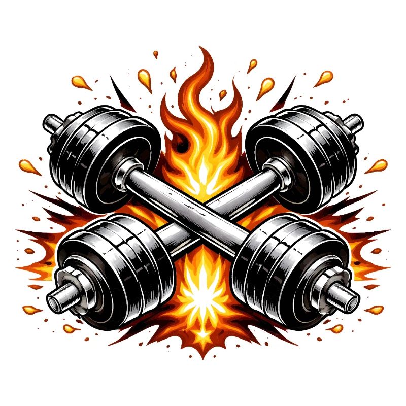 Flammende Hanteln 