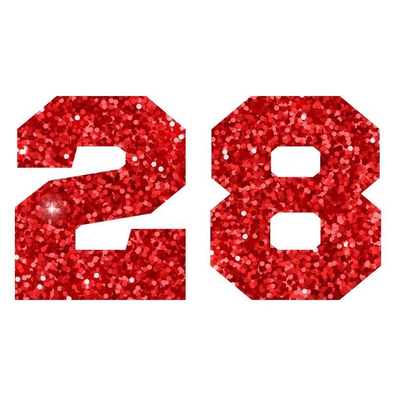 Nummer 28 Roter Glitzer - 28-jähriges Jubiläum