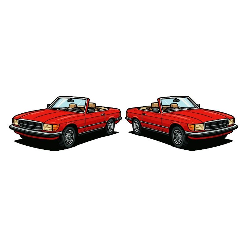 Red convertible duo: classic two-seaters
