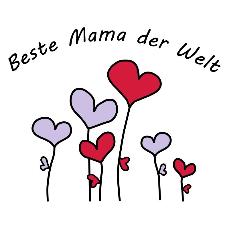 Beste Mama der Welt Herzblumen bunt Vektor
