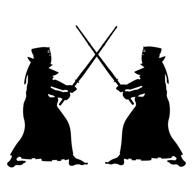 Kendo deux Kendoka en mode combat figures d’ombre