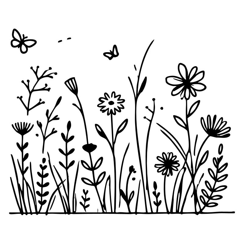 Blumenwiese mit Schmetterling