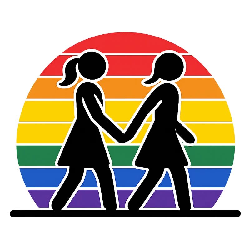 Female Pride Couple Before Pride Sunset
