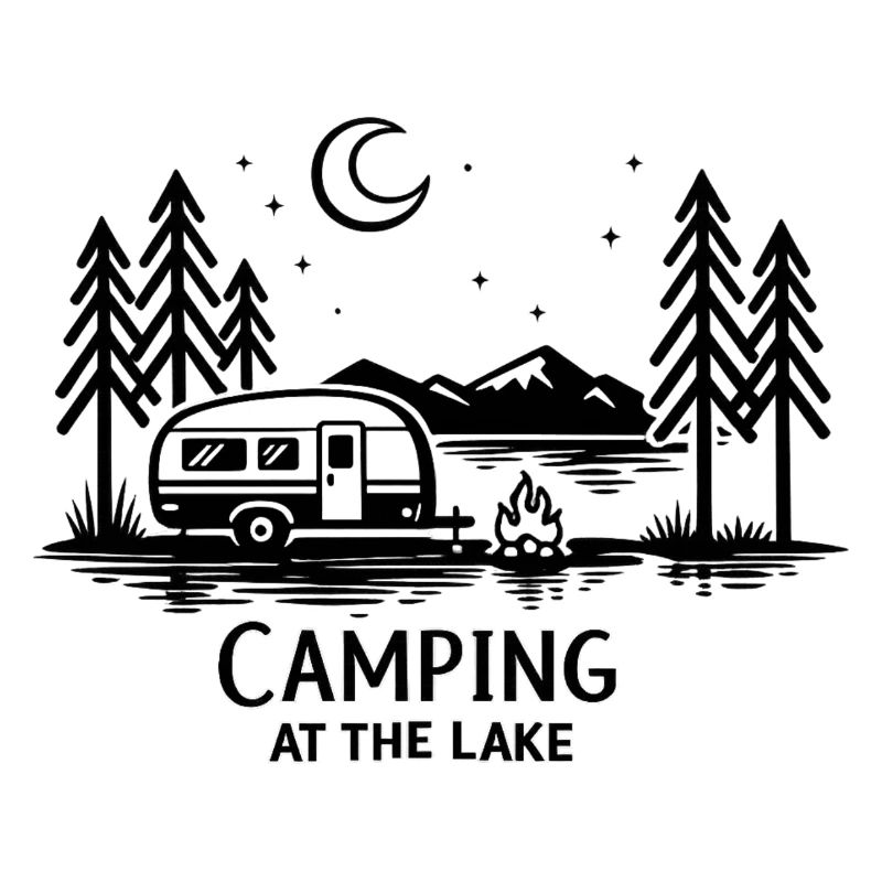 Moonlit Night Camping in the Forest