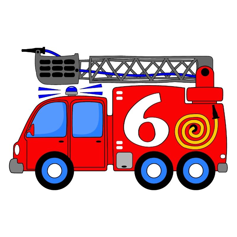 Fire engine 6 birthday children