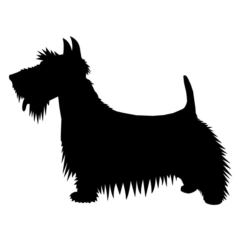 Eine Silhouettenillustration eines Scots Terrier
