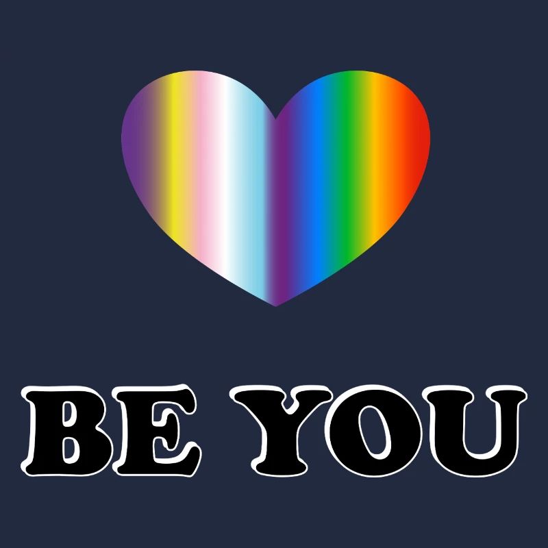 Sei du LGBT Inclusive Rainbow Heart Pride Monat