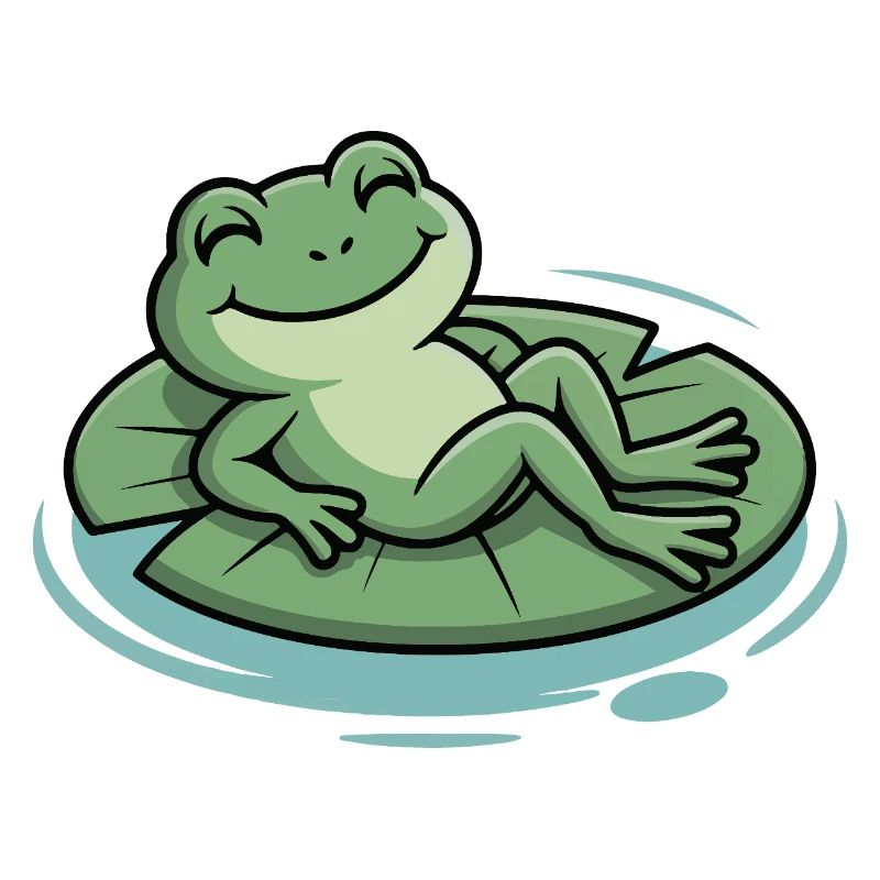 Lounge frog on lily pad