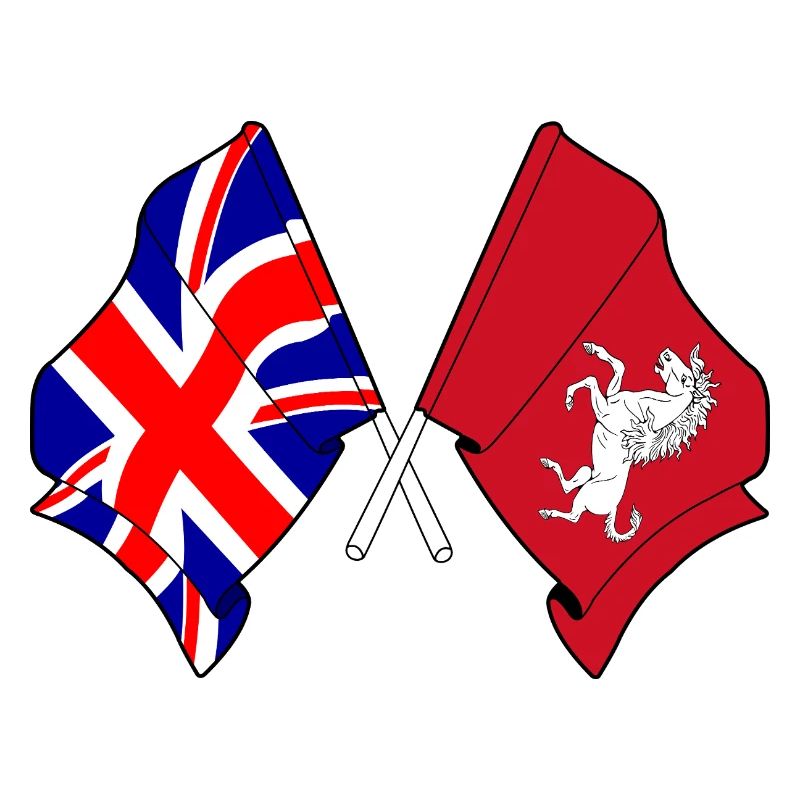 Drapeau du Kent + Drapeau de la Grande-Bretagne