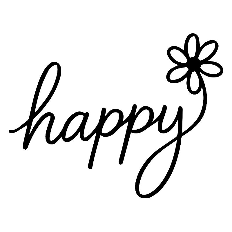 Lettrage à la main joyeux avec des fleurs