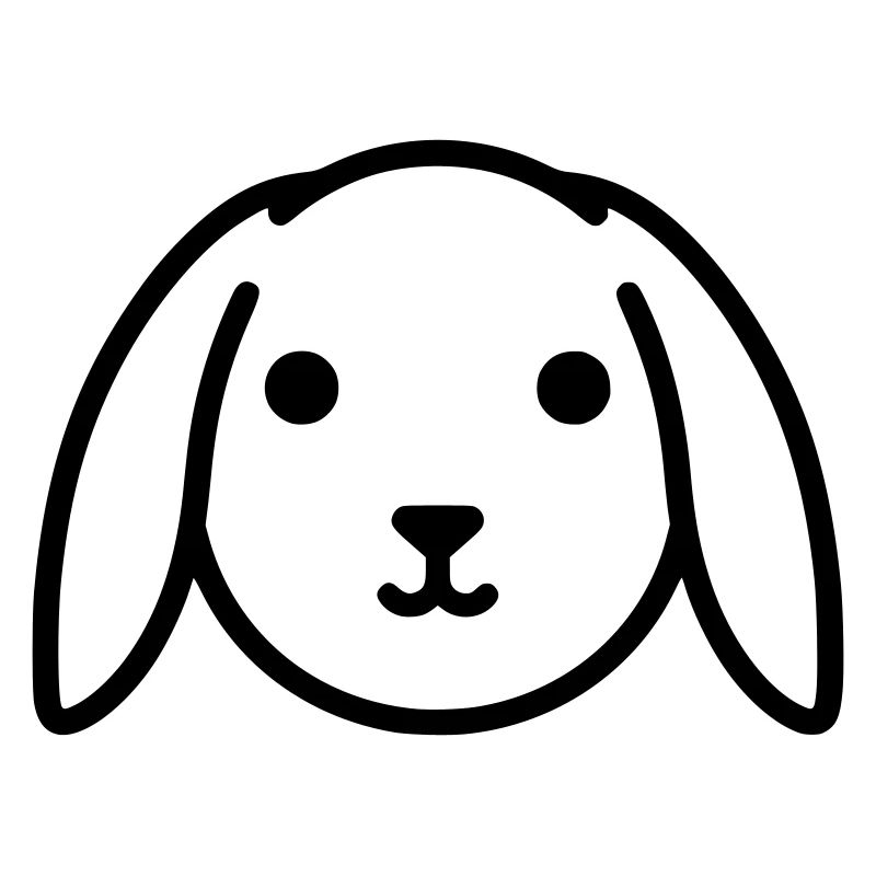 Cute floppy ear bunny rabbit head