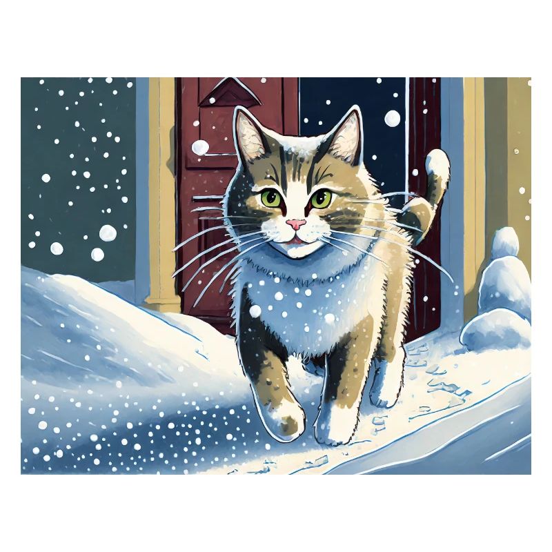 ABC, snow around the kitty ABC, die Katze lief im