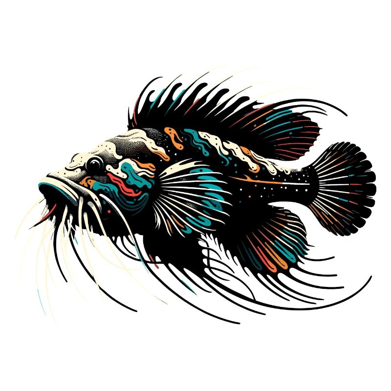 Poisson-chat d’aquarium, poisson-chat d’antenne, minimaliste