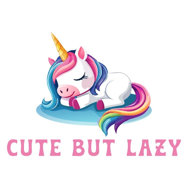 Cute But Lazy – Sleeping Unicorn Design