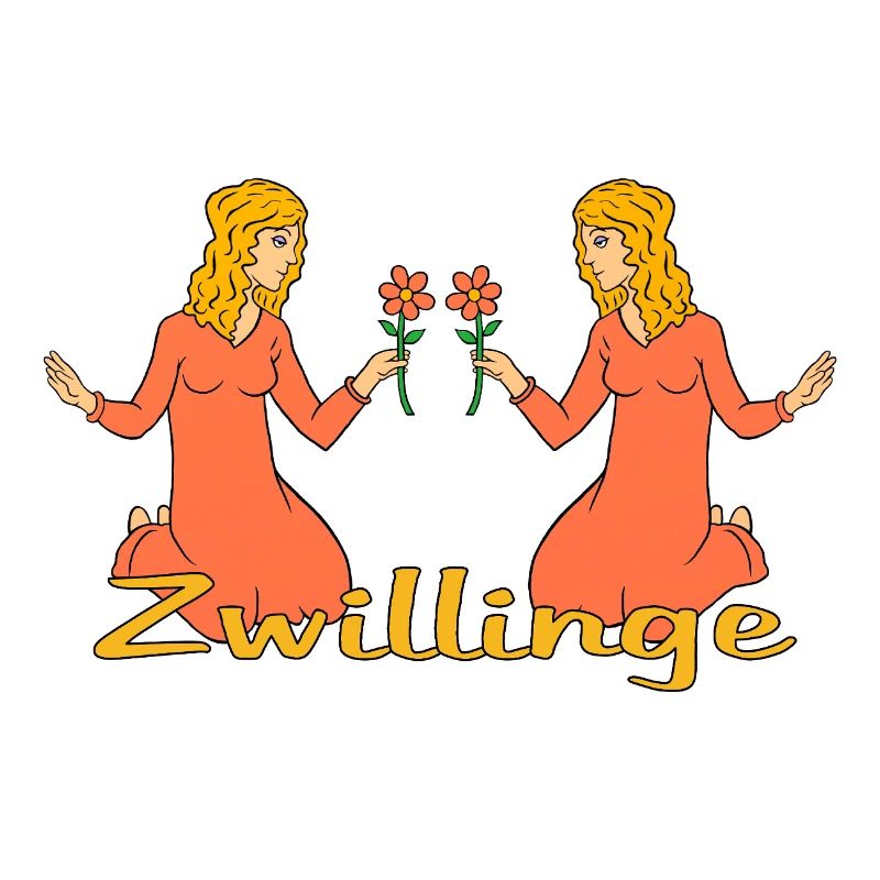 Sternzeichen Zwillinge mit einer Blume