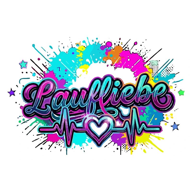 Lauf Liebe Herzschlag Farbexplosion