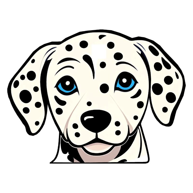 Chiot dalmatien mignon - Design noir/blanc