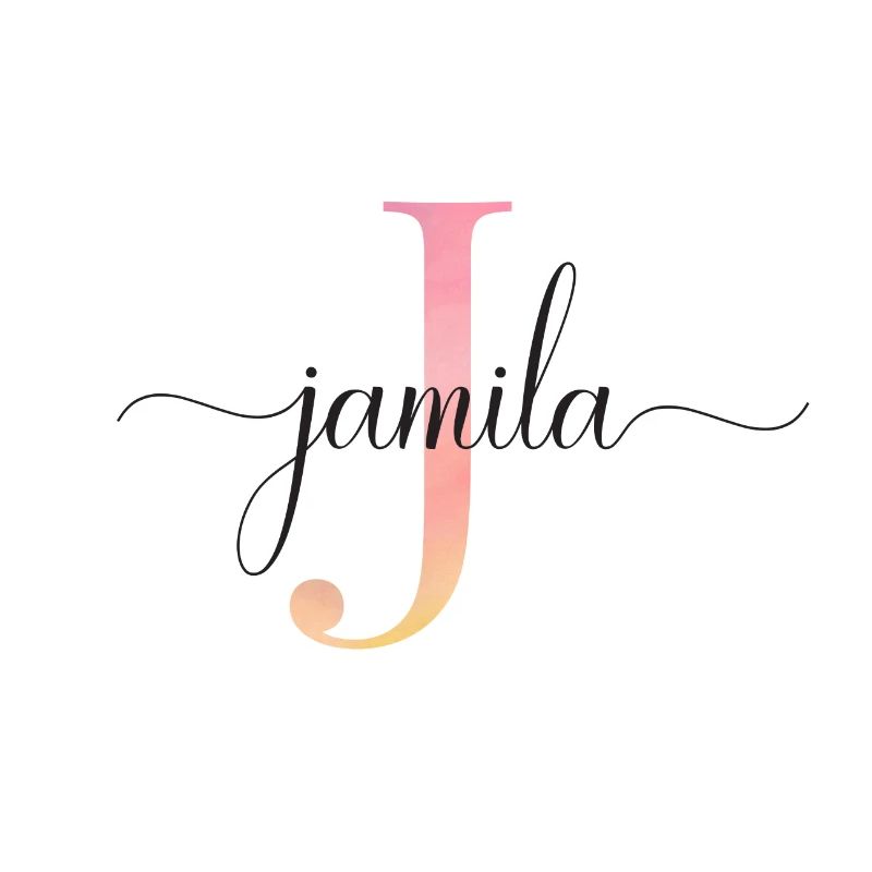 J | Monogramme | Nom | Jamila|Aquarelle
