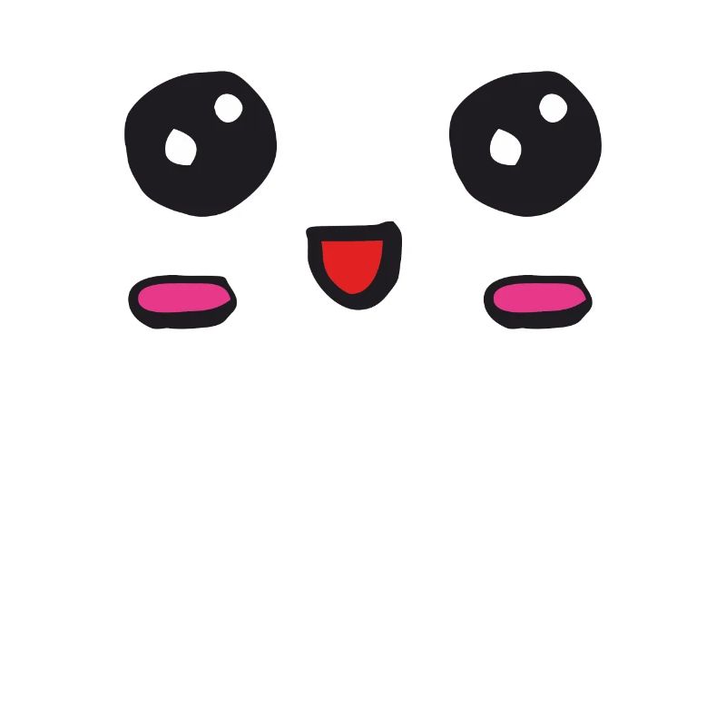 kawaii face with an open smile