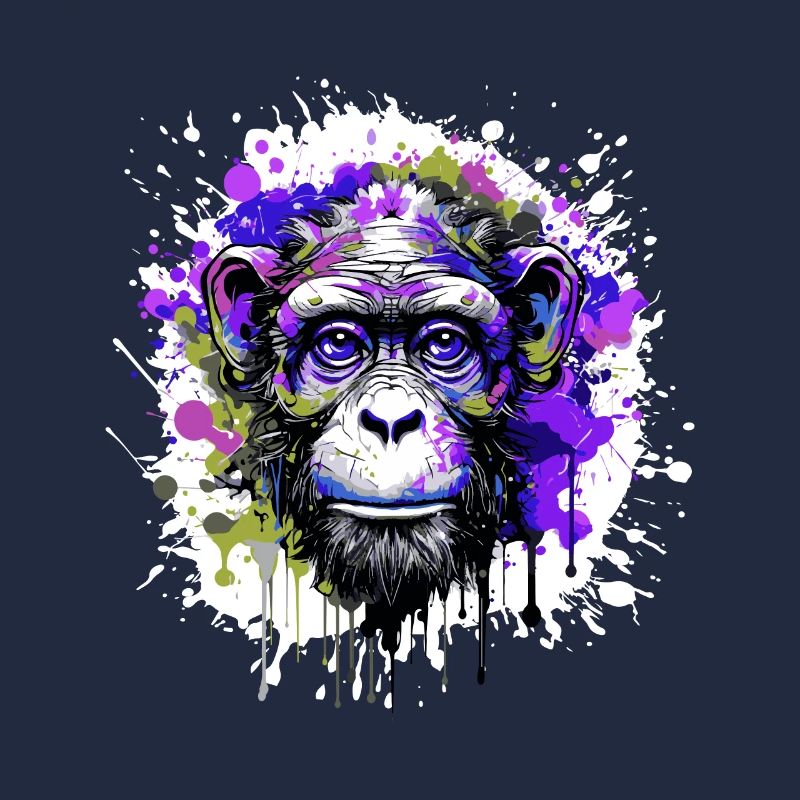 Affe Kopf Porträt Bunt