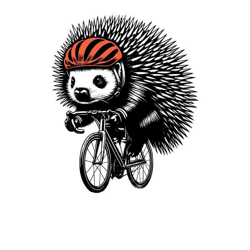 Radfahrender Igel
