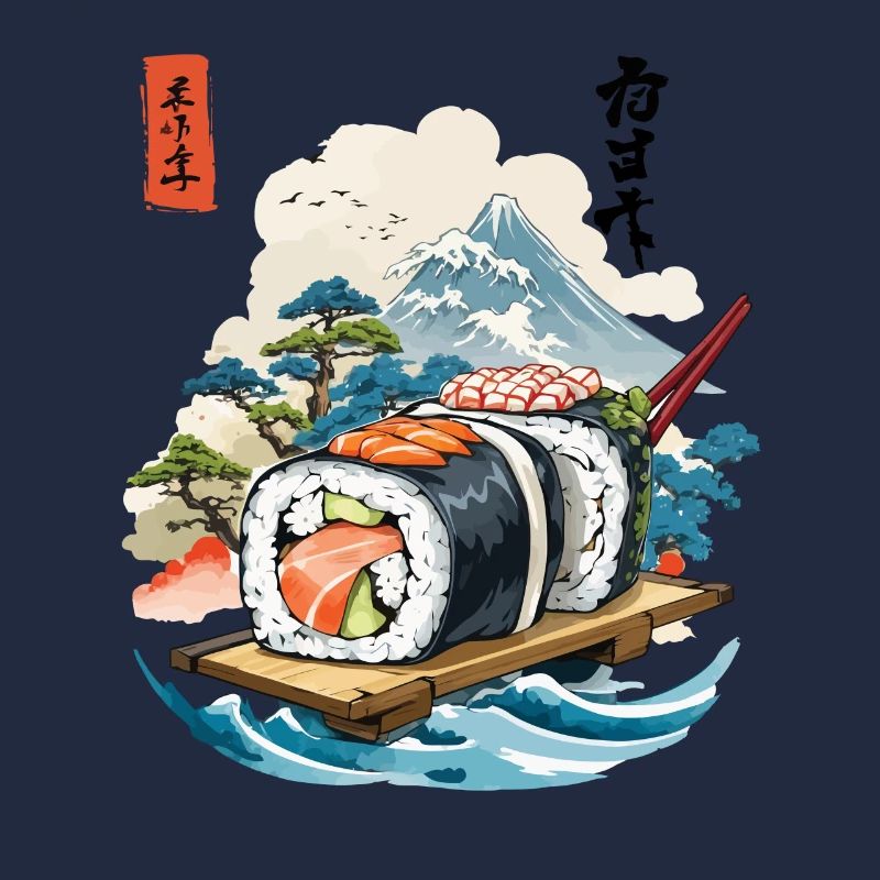 Ukiyo-E Sushi Artwork Design