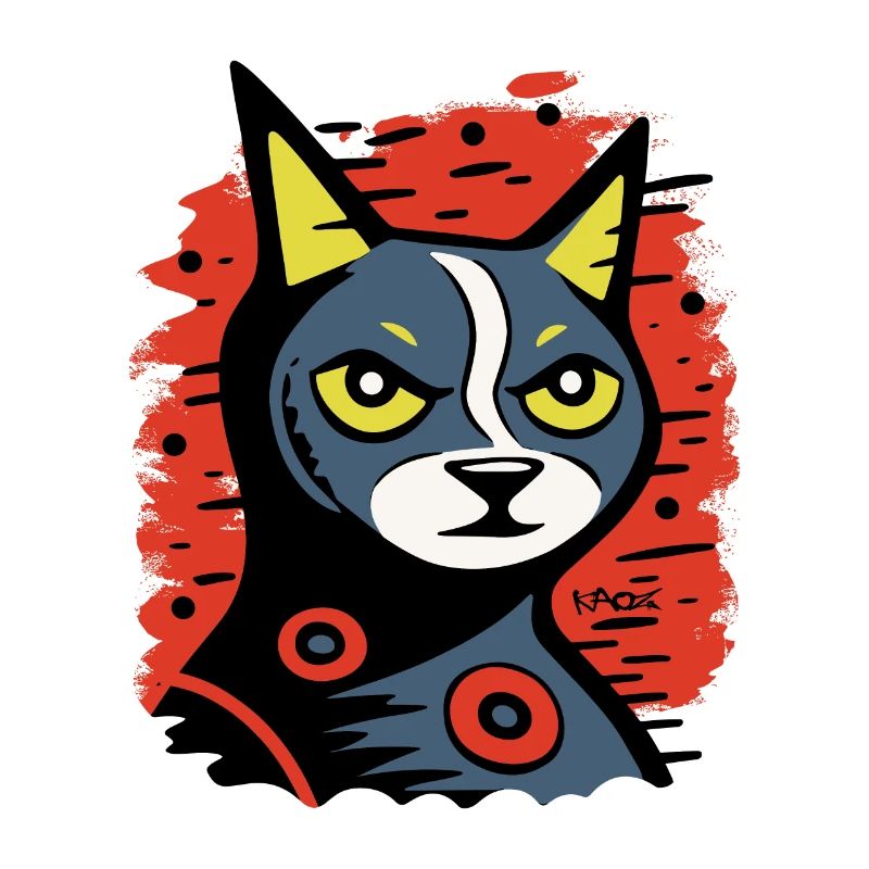 Le chat abstrait de l’Art de bande dessinée