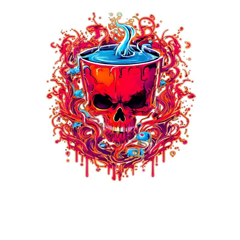 A devilish drink in a skull cup