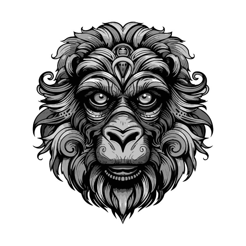 Tête d’animal de singe