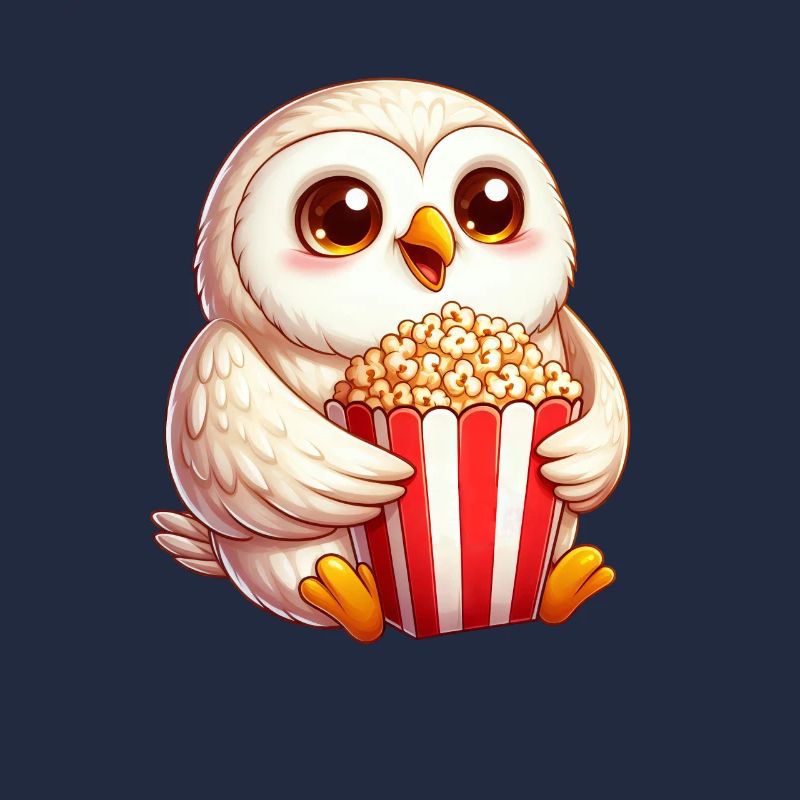 Weise Schneeeule Popcorn Kinoabend