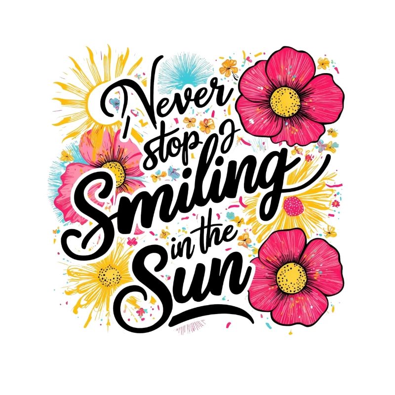 Never Stop Smiling In The Sun Design