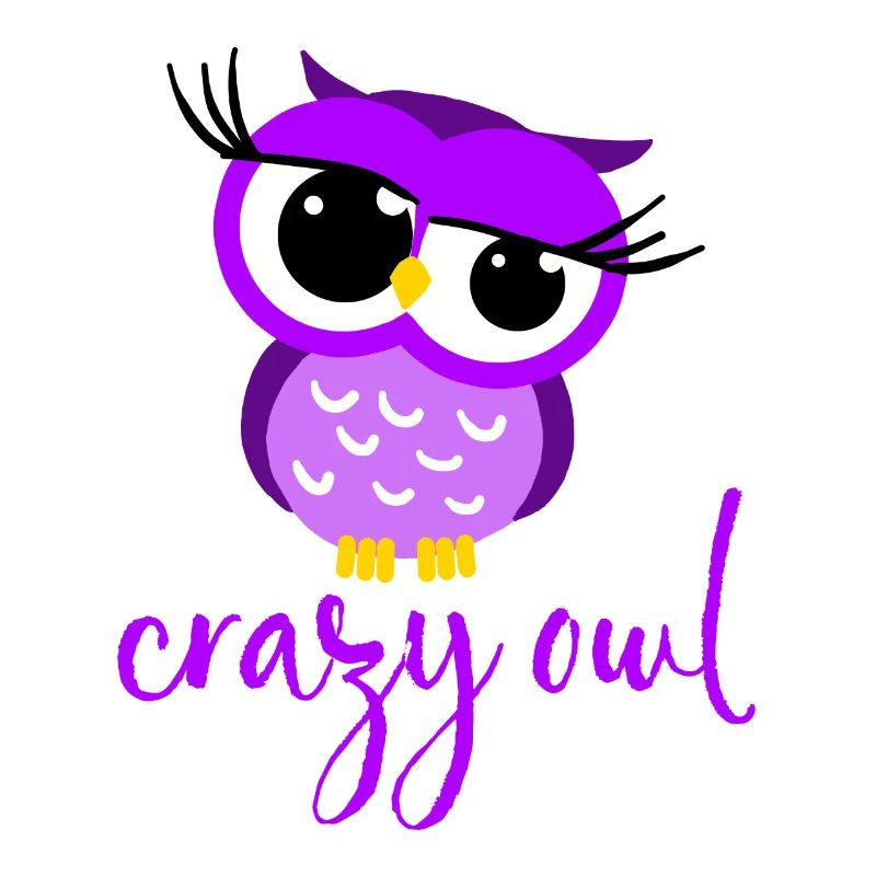 Crazy Owl Lady Mignon Oiseau Nocturne Oiseaux Prédateurs