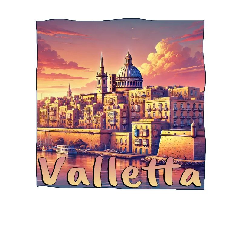 La Valette, Malte, coucher de soleil, ville de vacances