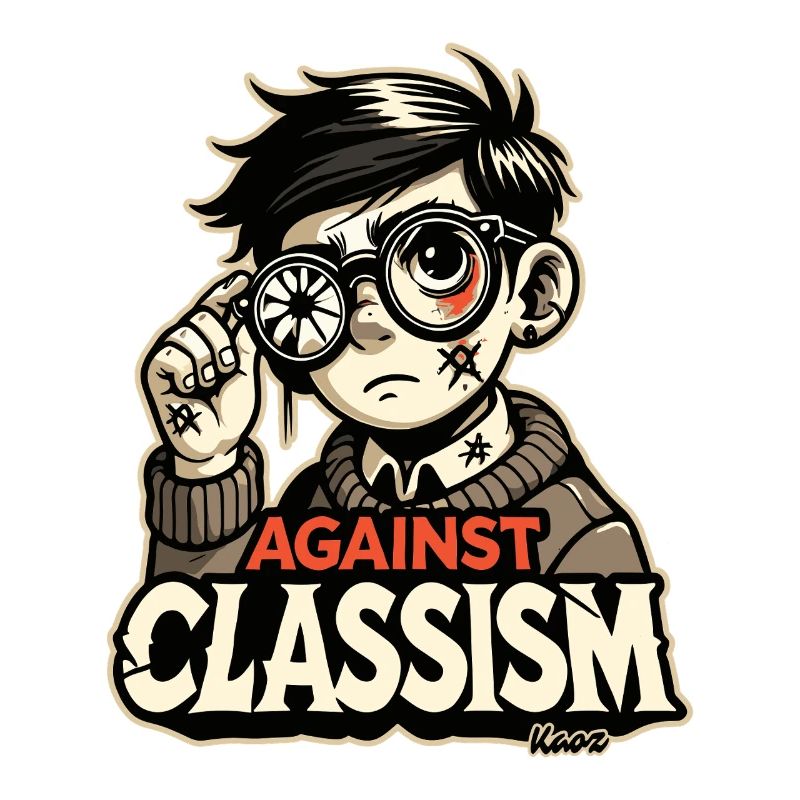 armer Junge mit kaputter Brille: gegen Klassismus
